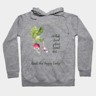 Whole Food Plant Based Vegan Diet in Watercolor and Handwriting Hoodie